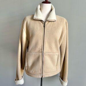 B.C. Clothing Tan Faux Suede And Sherpa Bomber Jacket Size L